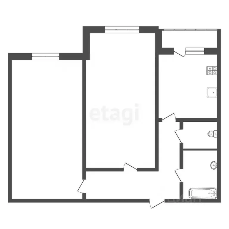 2-к кв. Калужская область, Обнинск ул. Поленова, 14 (56.8 м) - Фото 2