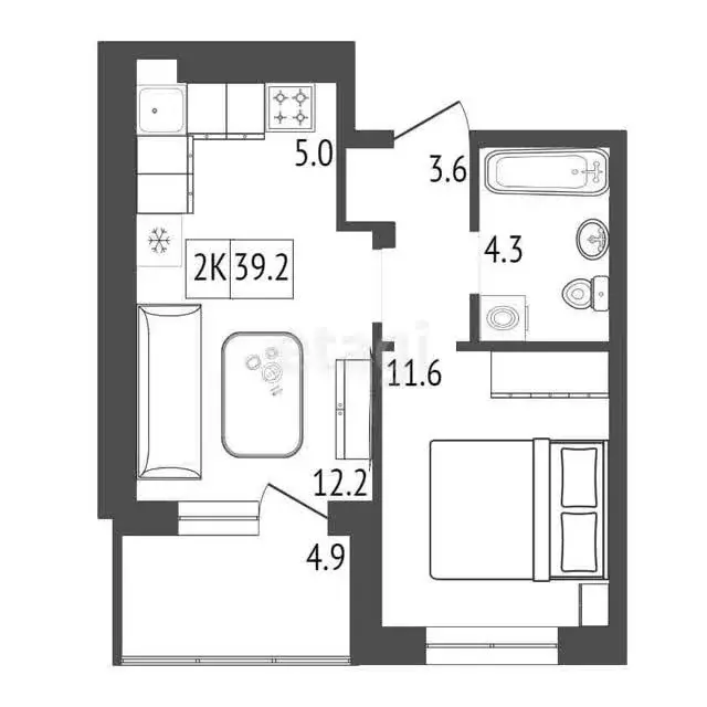Продаётся 1-к квартира, 39.2 м - Фото 0