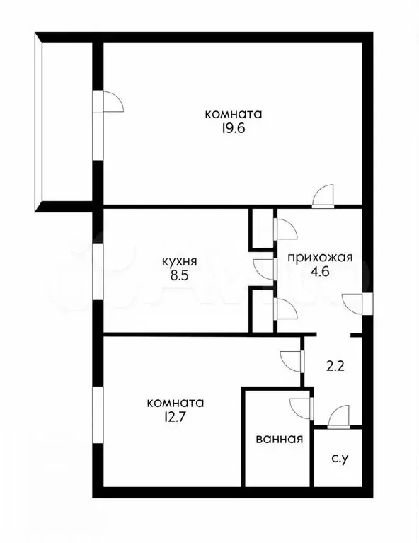 2-к. квартира, 52,7 м, 9/9 эт. - Фото 0