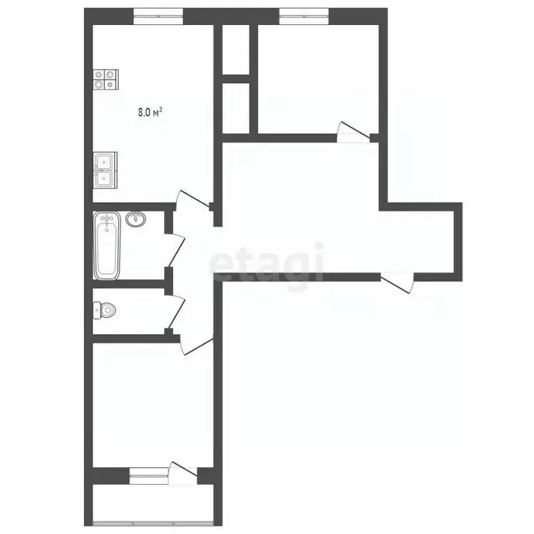 2-к кв. Крым, Евпатория ул. Имени 60-летия ВЛКСМ, 41 (55.8 м) - Фото 2