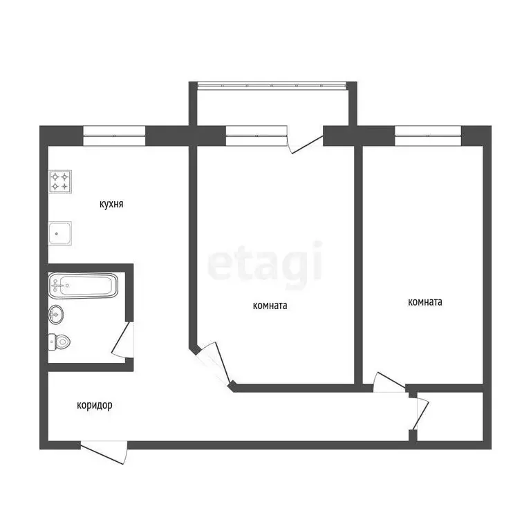 2-комнатная квартира: Курган, улица Карла Маркса, 60/19 (40.9 м) - Фото 1