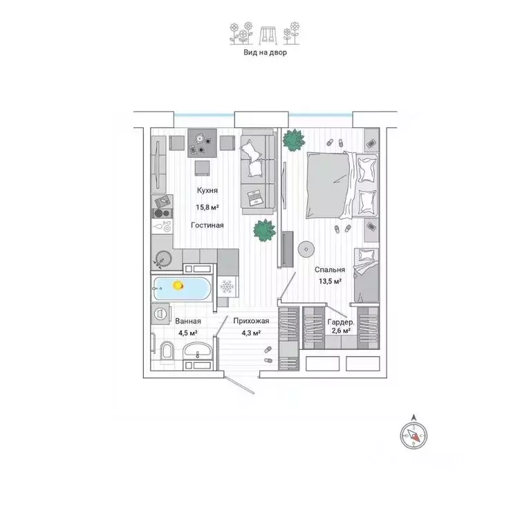 2-к кв. Приморский край, Владивосток ул. Нейбута (41.3 м) - Фото 1