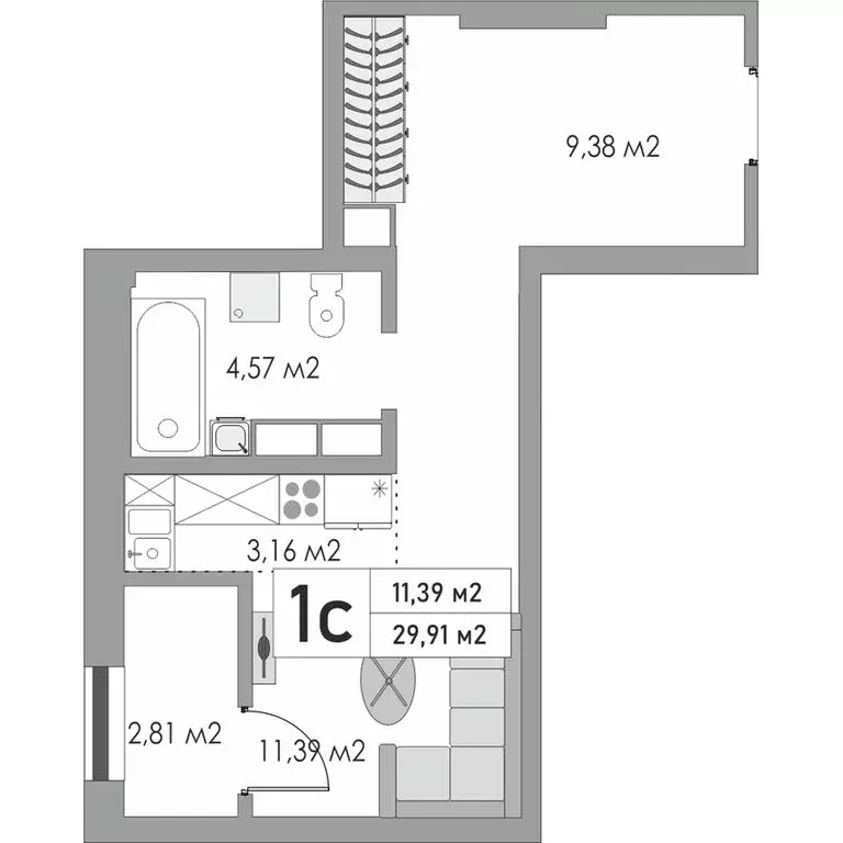 Квартира-студия: Оренбург, Яицкая улица, 11 (30 м) - Фото 1