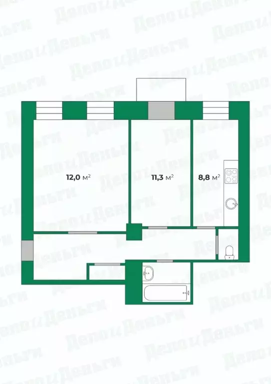 2-к кв. Кировская область, Кирово-Чепецк просп. Мира, 3 (53.5 м) - Фото 2
