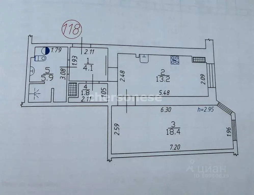 1-к кв. Севастополь ул. Александра Маринеско, 1Бк2 (43.4 м) - Фото 2