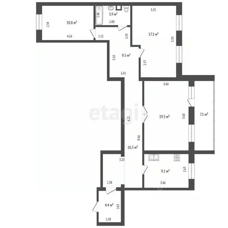 3-к кв. Тюменская область, Тюмень Тарманы мкр, ул. Малышева, 18/1 ... - Фото 2