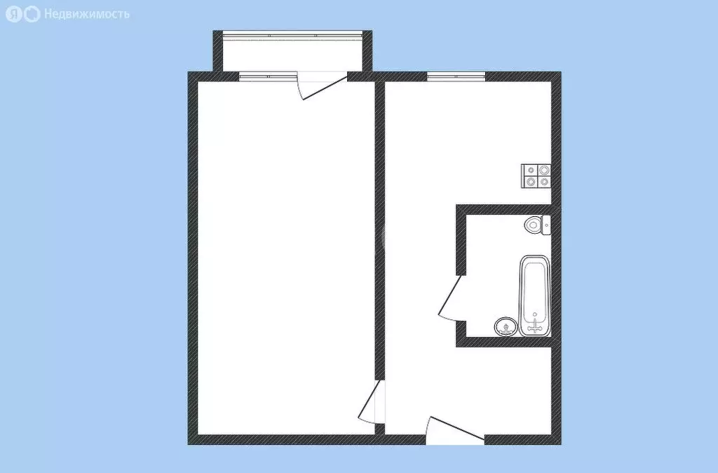 1-комнатная квартира: Черкесск, Привокзальная улица, 3 (31.9 м) - Фото 1