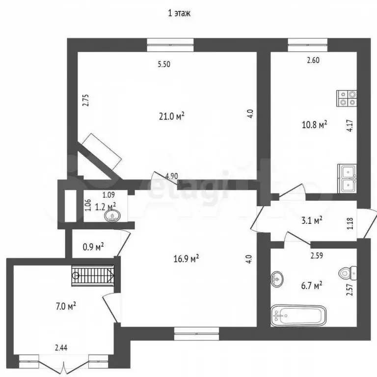 4-к. квартира, 81,1 м, 1/1 эт. - Фото 0