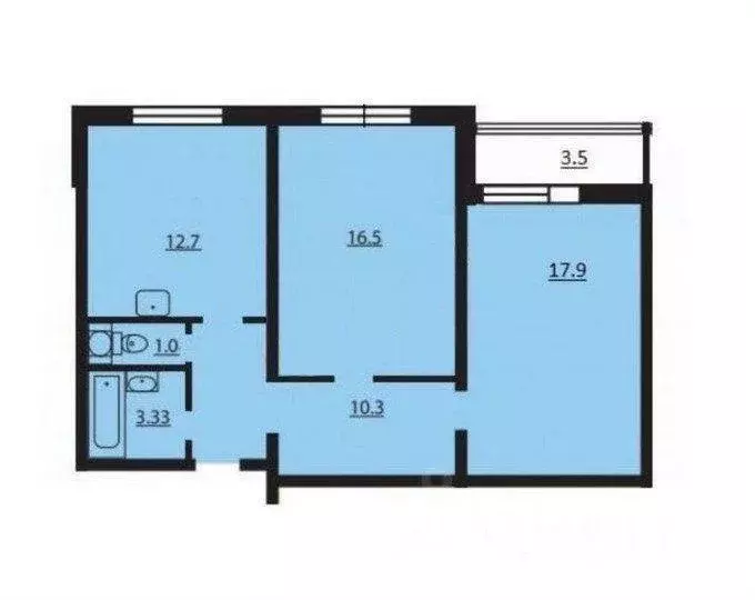 Квартира, 2 комнаты, 61 м - Фото 0
