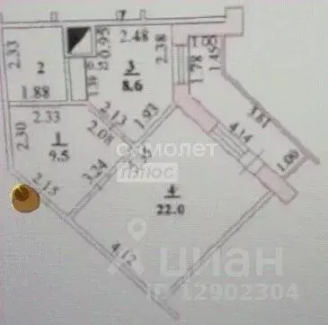 1-к кв. Липецкая область, Липецк Учебный пер., 2 (44.5 м) - Фото 2