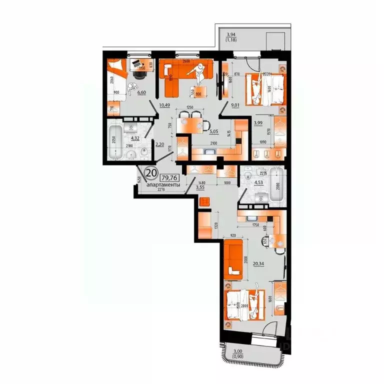 1-к кв. Приморский край, Владивосток Санрайс жилой комплекс (77.68 м) - Фото 1