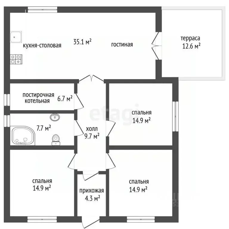 Дом в Ростовская область, Аксайский район, Большелогское с/пос, пос. ... - Фото 2
