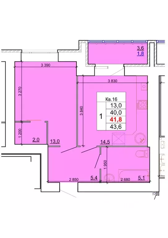 1-к кв. Костромская область, Кострома Кинешемское ш., 88 (41.8 м) - Фото 0