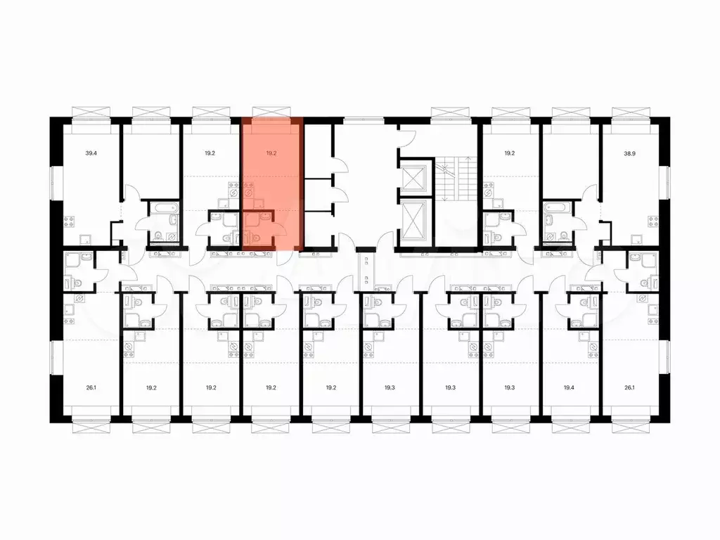 Квартира-студия, 19,2 м, 3/9 эт. - Фото 1