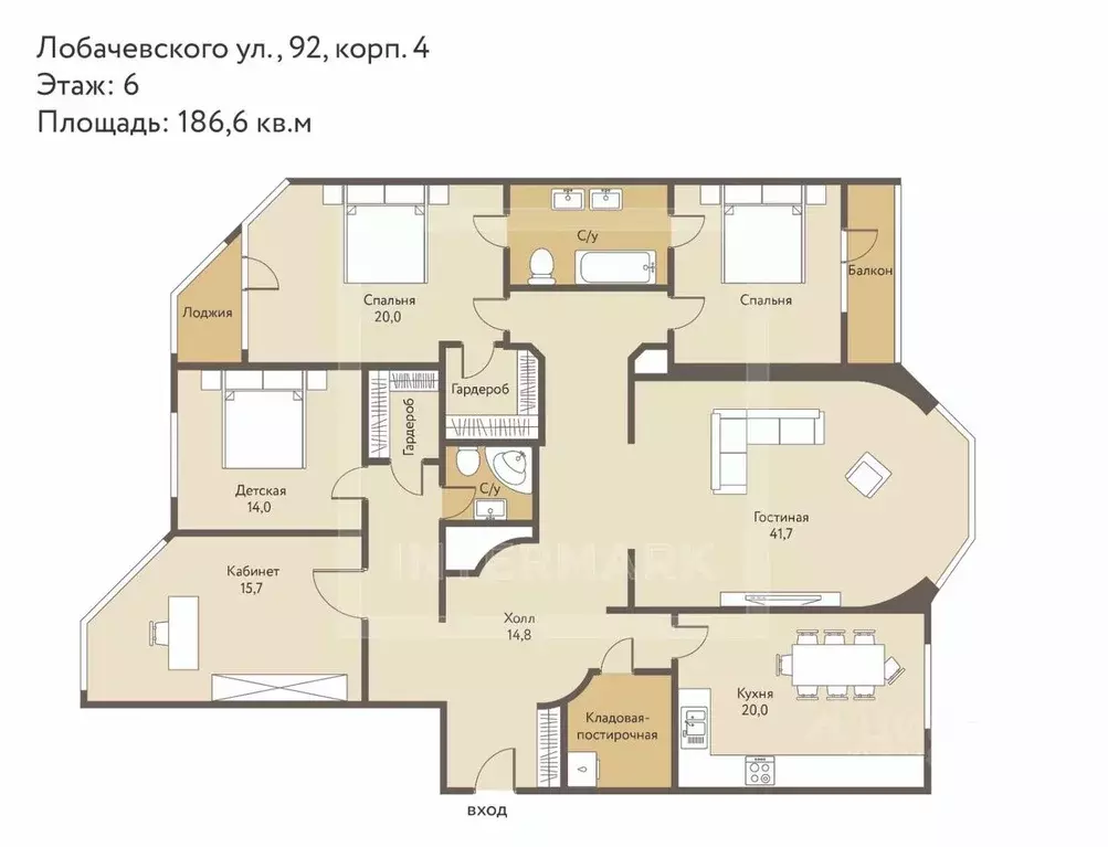 5-к кв. Москва ул. Лобачевского, 92К4 (186.8 м) - Фото 2