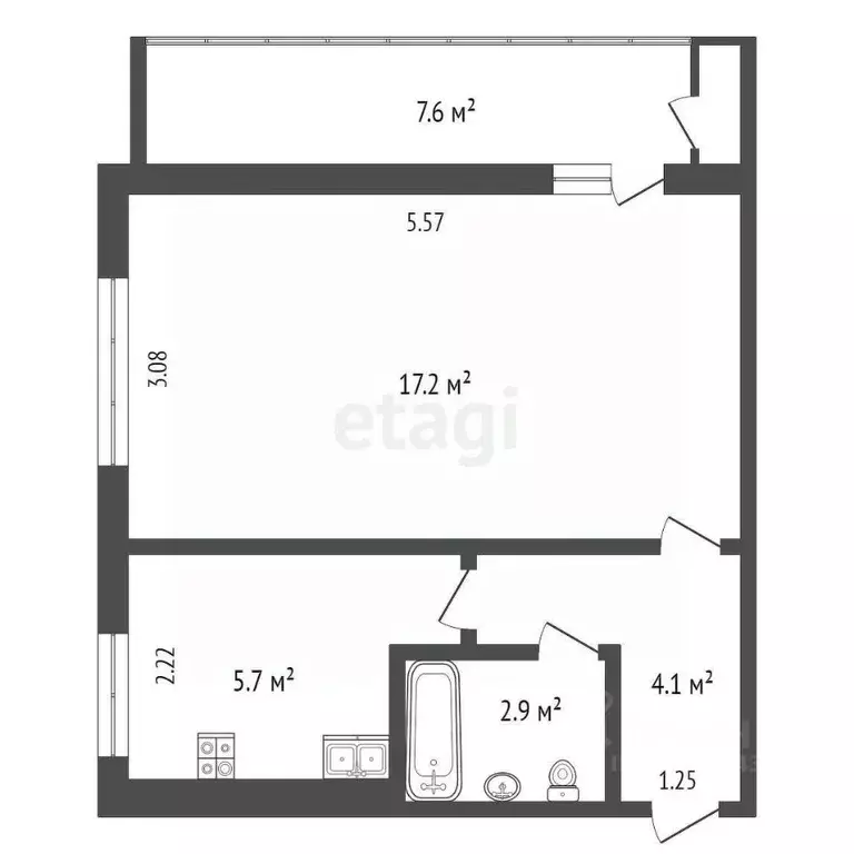 1-к кв. Крым, Ялта ул. Кирова, 81 (39.0 м) - Фото 1