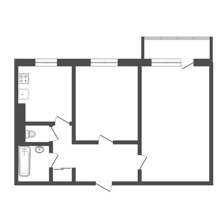 2-комнатная квартира: Тында, Школьная улица, 17 (50.8 м) - Фото 1