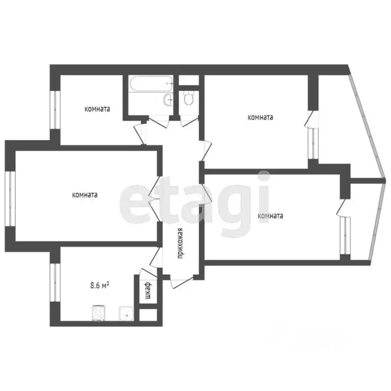 4-к кв. Крым, Симферополь ул. Героев Сталинграда (76.8 м) - Фото 2