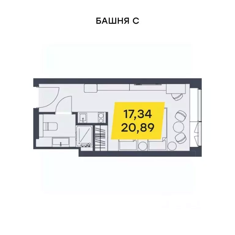 Студия Новосибирская область, Новосибирск Лэнд Лорд жилой комплекс ... - Фото 1