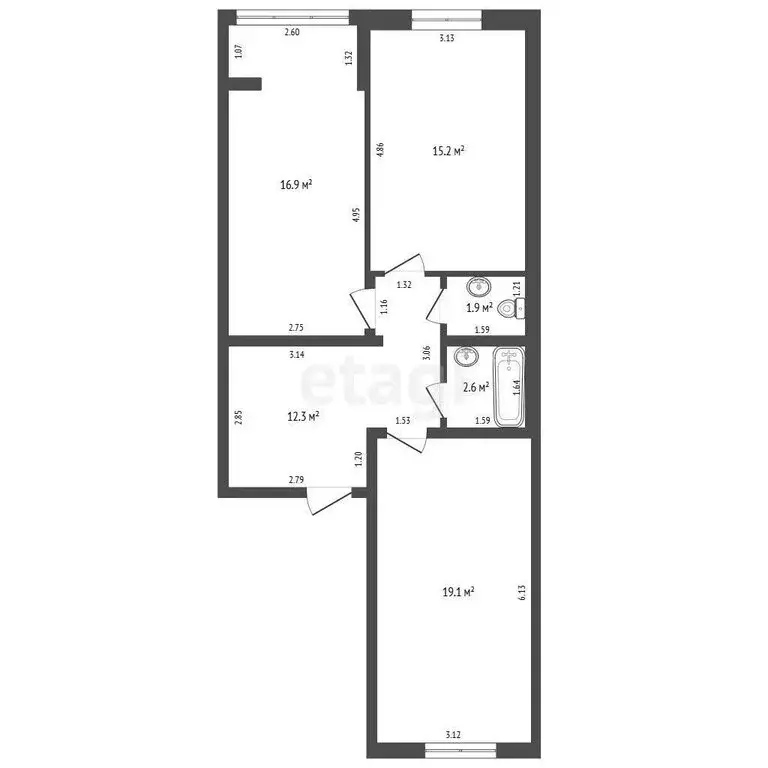 2-комнатная квартира: Таганрог, улица Галицкого, 59А (68 м) - Фото 0