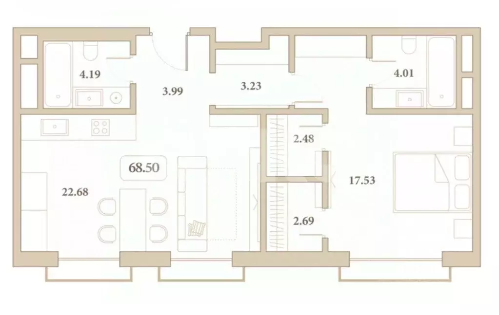 1-к кв. Краснодарский край, Анапа ул. Толстого, 27 (68.5 м) - Фото 2