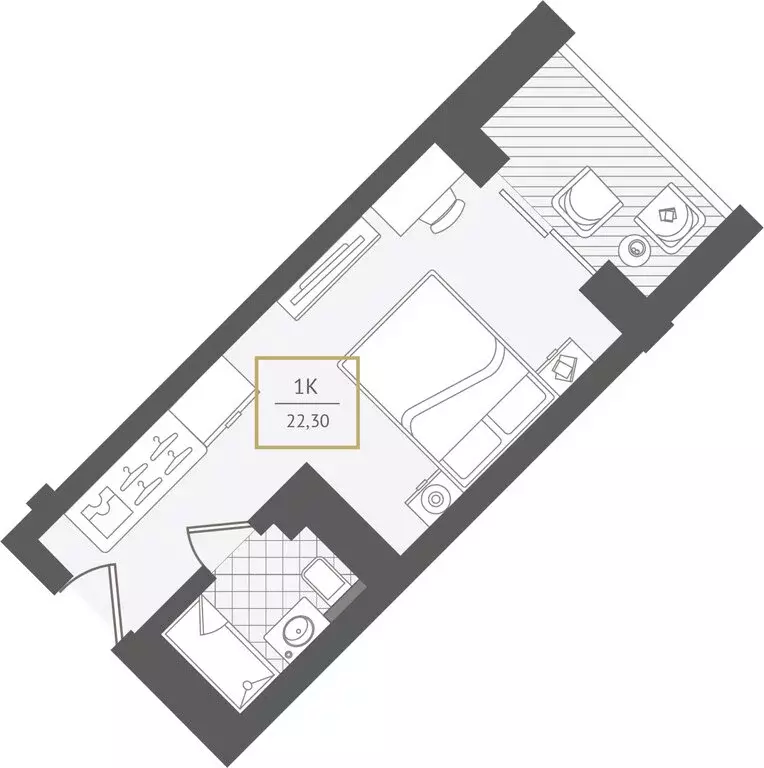 Квартира-студия: Адлер, улица Ленина, 280А (22.3 м) - Фото 1