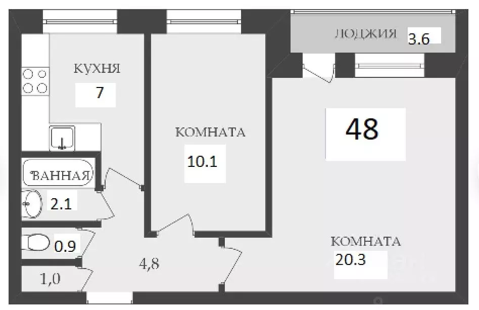 2-к кв. Санкт-Петербург ул. Подвойского, 48к2 (48.0 м) - Фото 0