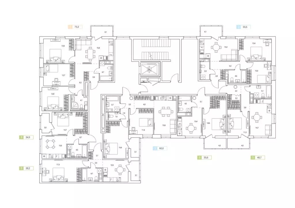 1-комнатная квартира: городской посёлок Янино-1, ЖК Янинский Лес (40.7 ... - Фото 2