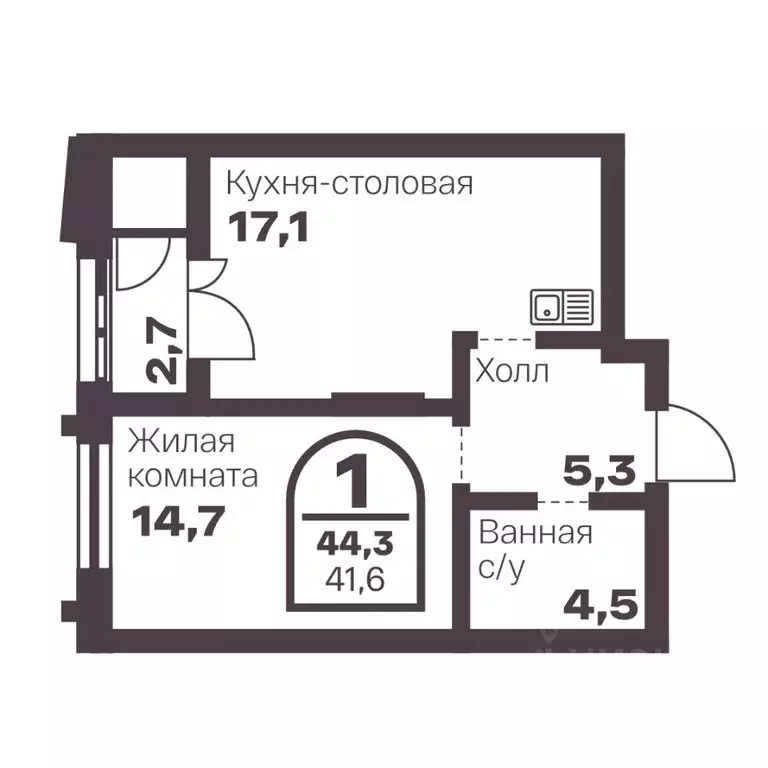 1-к кв. Челябинская область, Челябинск просп. Ленина, 19В (41.6 м) - Фото 0