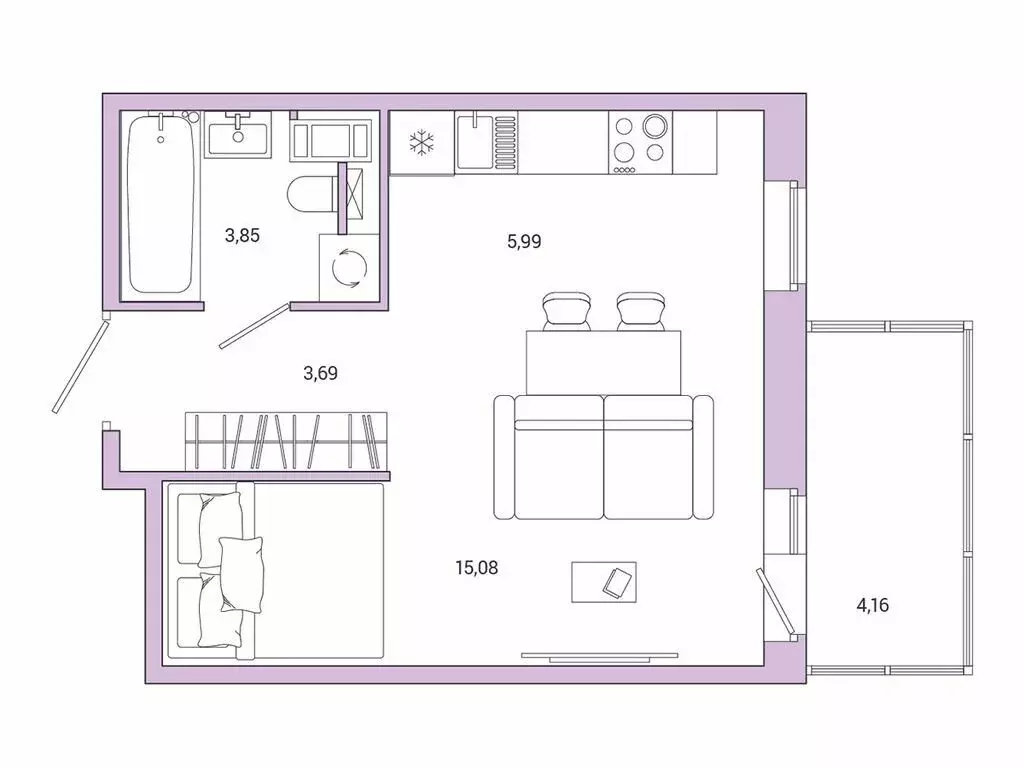 Квартира-студия: городской посёлок Янино-1, ЖК Янила Драйв (29.2 м) - Фото 1