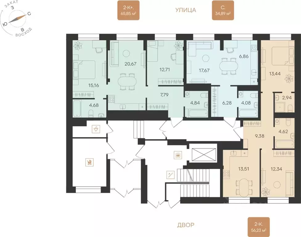 2-к кв. Ямало-Ненецкий АО, Новый Уренгой Уютный мкр,  (65.85 м) - Фото 2