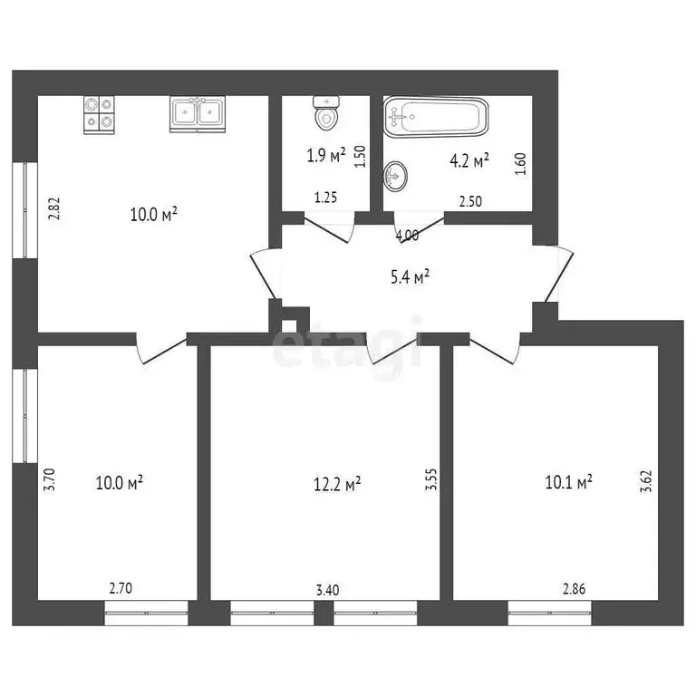 3-комнатная квартира: Оренбург, проспект Победы, 2Б (65 м) - Фото 1