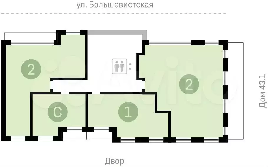 2-к. квартира, 182,2 м, 9/24 эт. - Фото 0