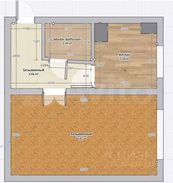 Квартира-студия, 29,9 м, 1/5 эт. - Фото 0