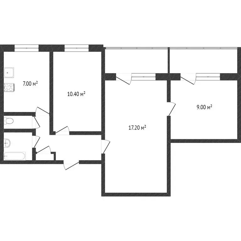 3-комнатная квартира: Тобольск, 6-й микрорайон, 11Б (53 м) - Фото 1