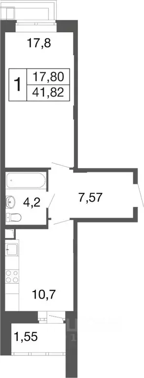 1-к кв. Московская область, Апрелевка Наро-Фоминский городской округ, ... - Фото 1