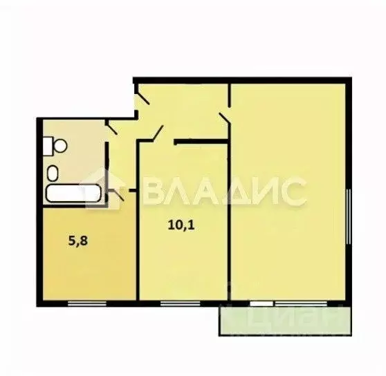 2-к кв. Москва 2-я Владимирская ул., 31 (44.0 м) - Фото 1