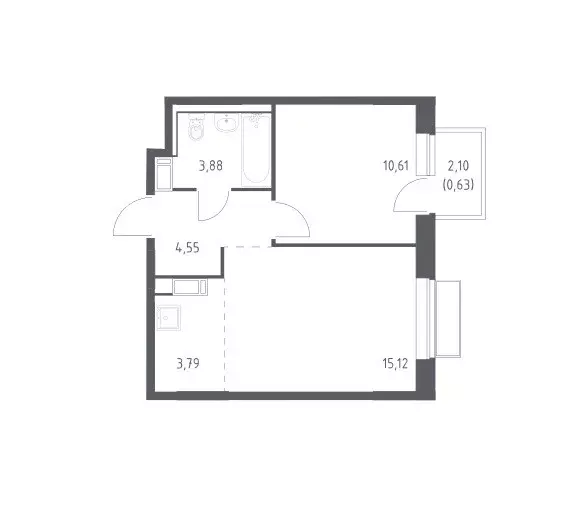 Продаётся 1-к квартира, 38.58 м - Фото 1