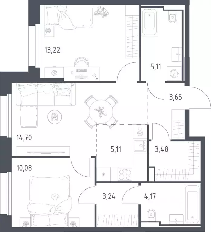 2-к кв. Московская область, Одинцовский городской округ, Заречье пгт ... - Фото 1