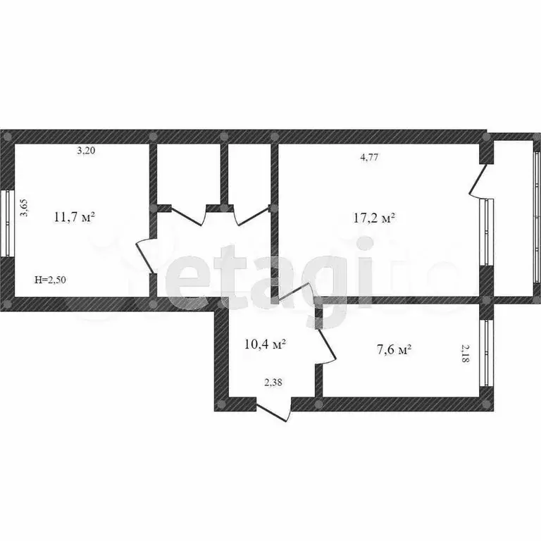 2-к. квартира, 73,7 м, 1/5 эт. - Фото 0