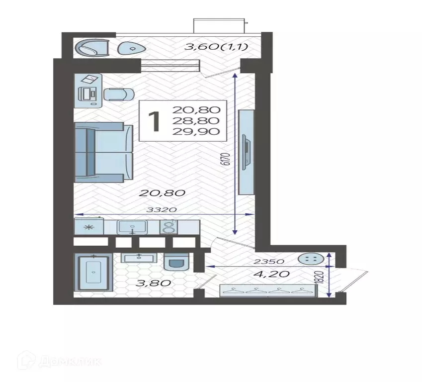 Продаётся квартира-студия, 29.9 м - Фото 0