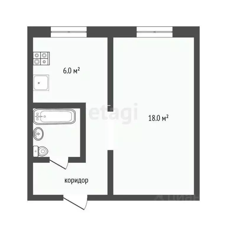 1-к кв. Самарская область, Самара ул. Мориса Тореза, 6 (32.0 м) - Фото 2