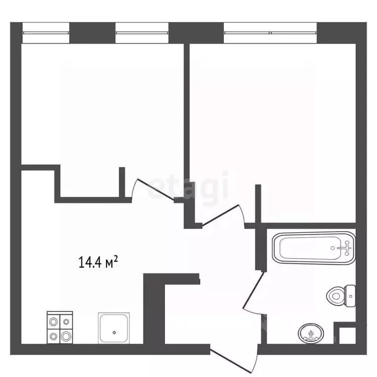 2-к кв. Тюменская область, Тюменский муниципальный округ, д. Дударева ... - Фото 1