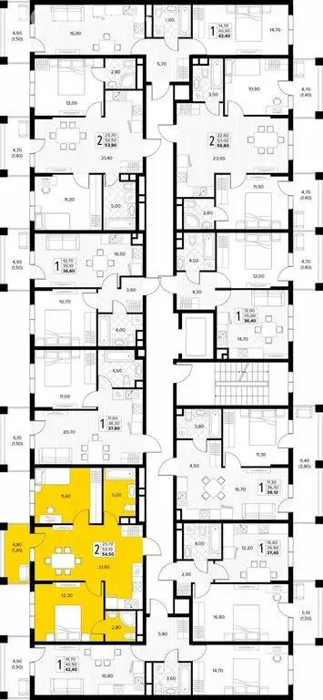 2-комнатная квартира: Сукко, жилой комплекс Кипарис (54.5 м) - Фото 2