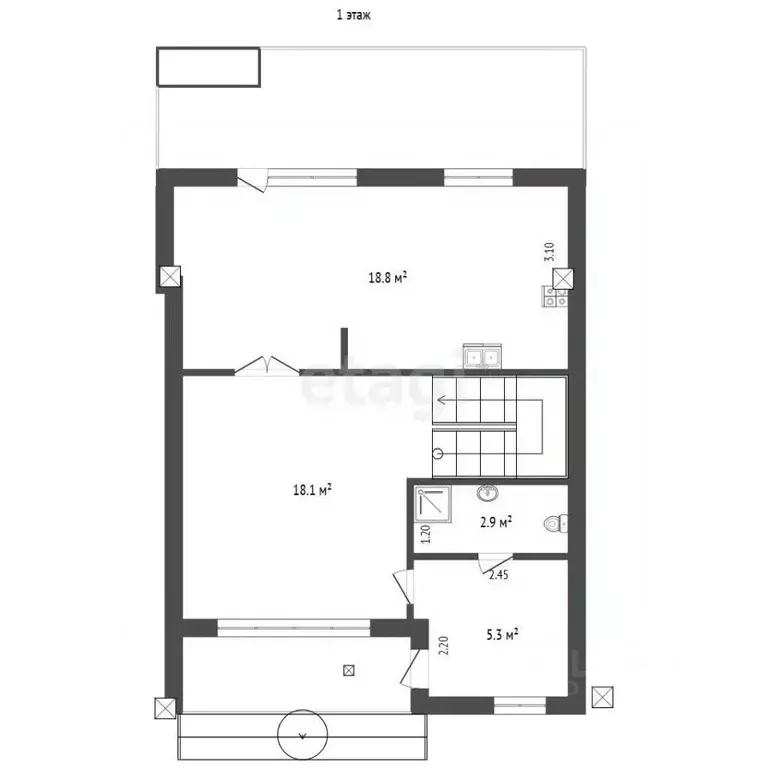 Таунхаус в Севастополь ул. Красивая, 1 (130 м) - Фото 2