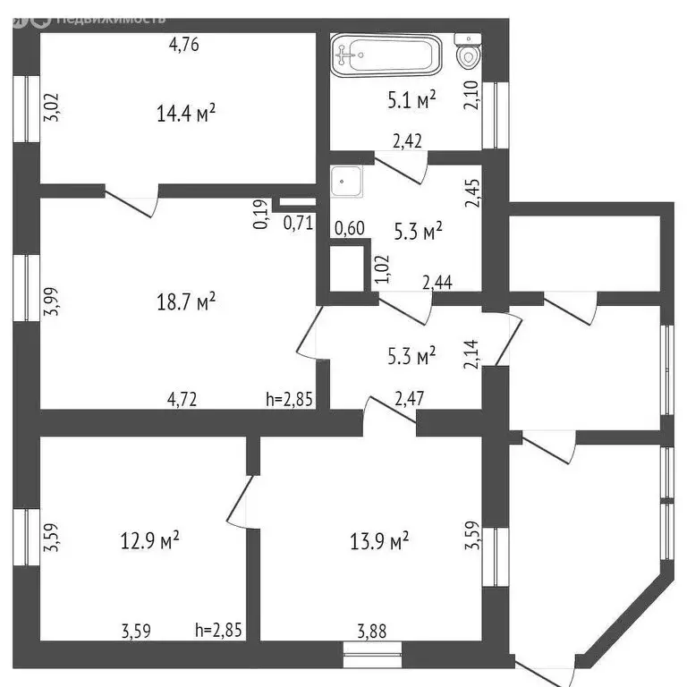 Дом в посёлок Новостройка, Центральная улица (75.6 м) - Фото 1