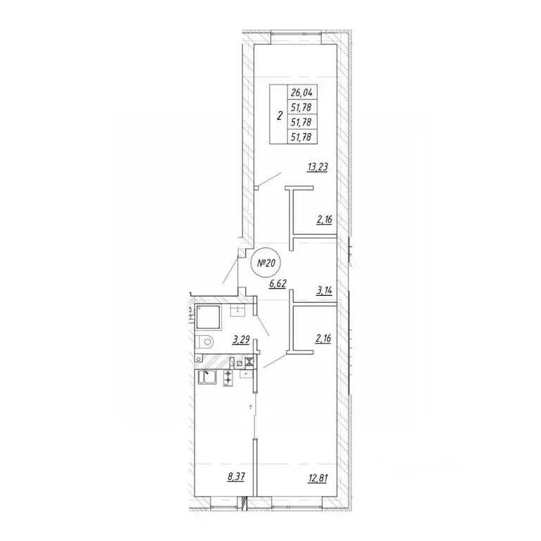2-к кв. Калининградская область, Зеленоградск  (51.78 м) - Фото 1
