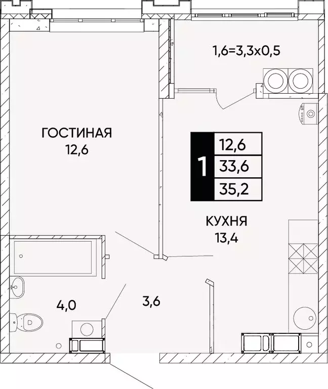 1-к кв. Ростовская область, Ростов-на-Дону Левобережье жилой комплекс ... - Фото 0