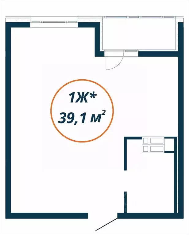 Студия Приморский край, Находка  (39.1 м) - Фото 1