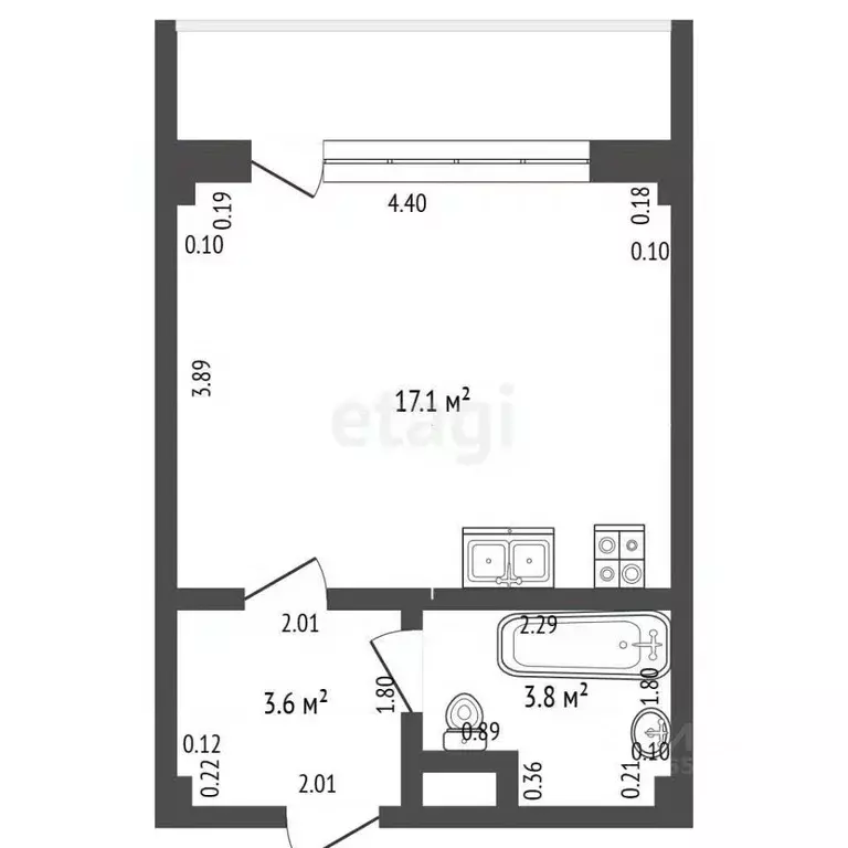 1-к кв. Севастополь ш. Фиолентовское, 134к1 (25.0 м) - Фото 2
